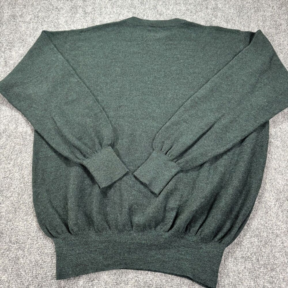 Jeff Rose Italian Wool Sweater Green Crewneck Luxury Knit Medium - Picture 7 of 8